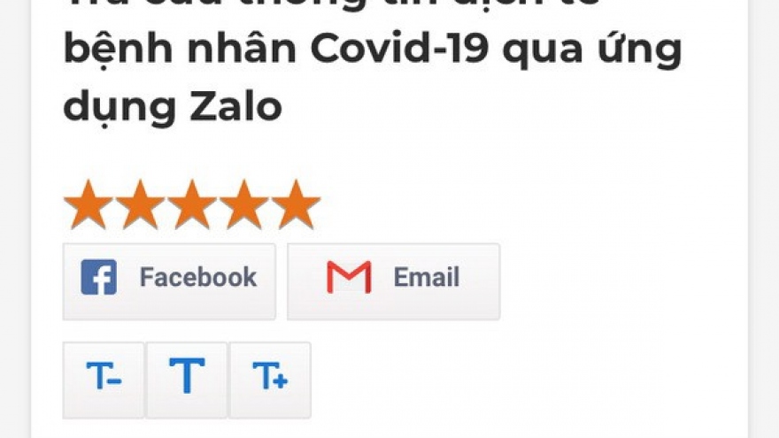 Đà Nẵng đưa vào sử dụng Ứng dụng tra cứu ca bệnh Covid-19